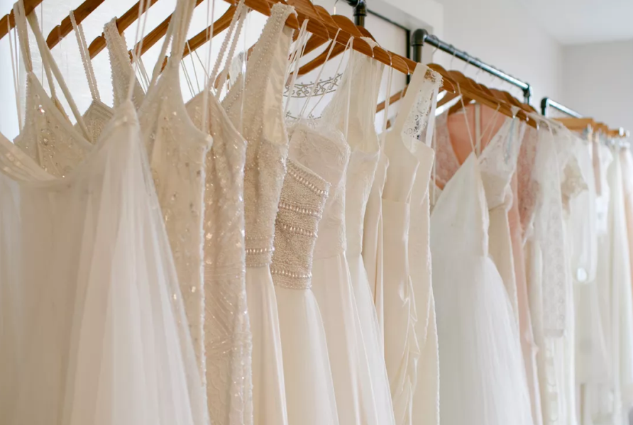 Rails of dresses button