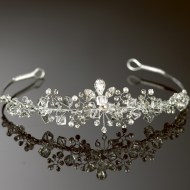 Crystal and diamante tiara on a silver band