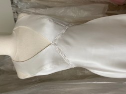 Hermione halter neck wedding dress in ivory matte satin
